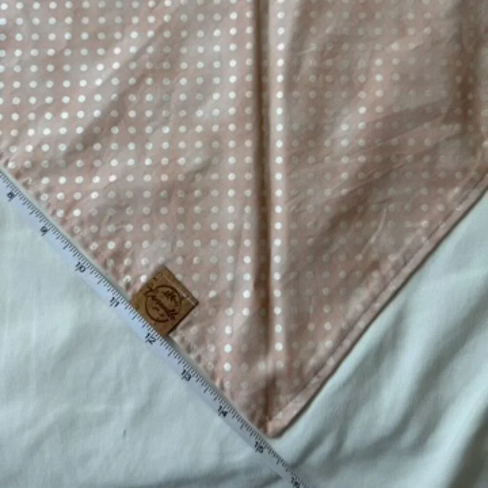 NWT, Canoodle Polka Dot Pattern Dog Bandana, White and Pink, Size L